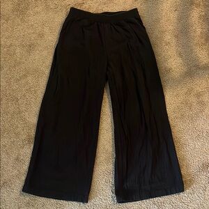 Elegant Black Satin Wide-Leg Pants